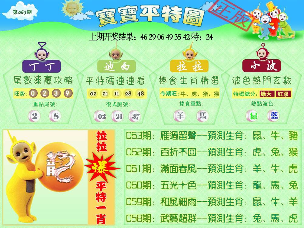 063期天线宝宝平特图[图]