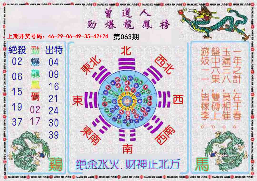 063期曾道人劲爆龙凤榜[图]