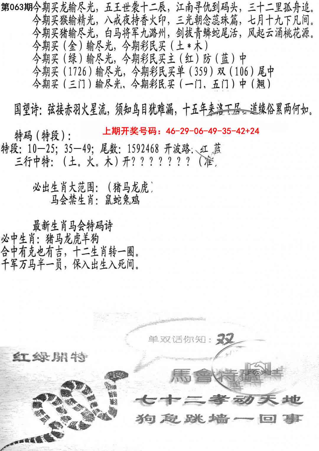 063期蛇报B[图]