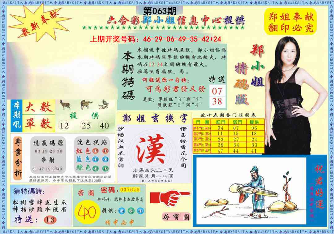 063期郑小姐特码报A[图]