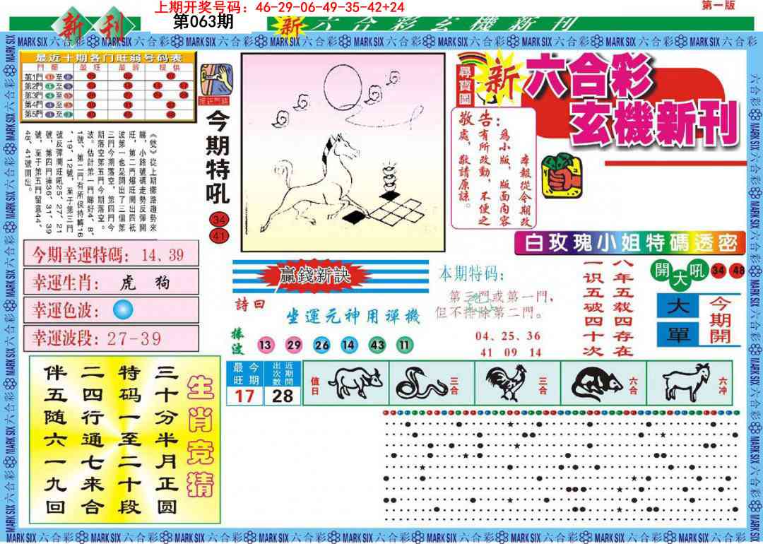 063期新六合彩特码新刊A[图]