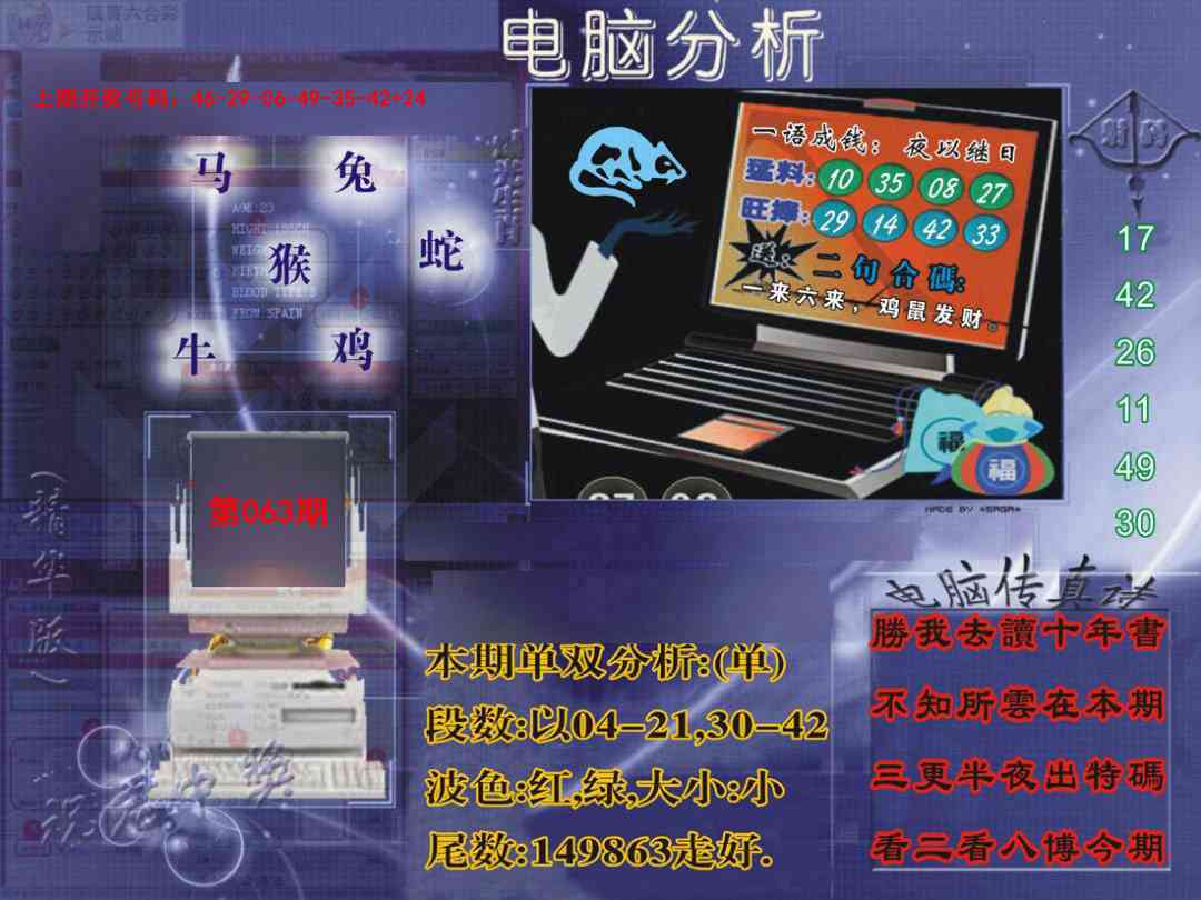 063期正版电脑分析贴士報[图]