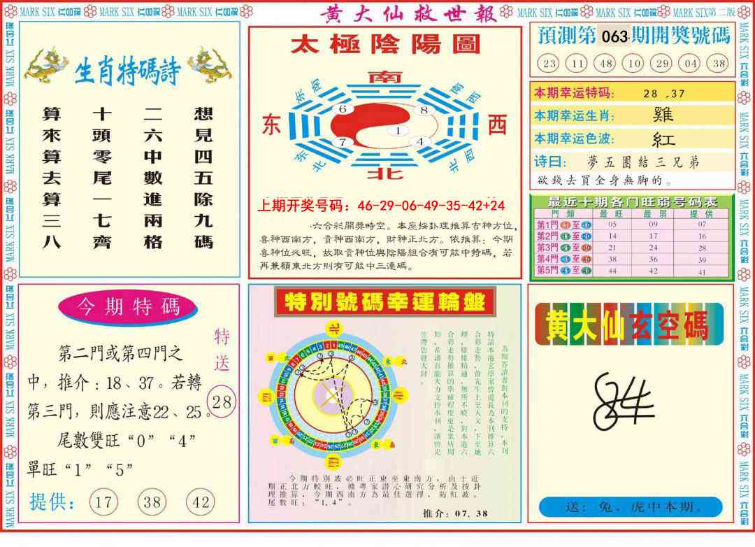 063期新黄大仙救世B[图]