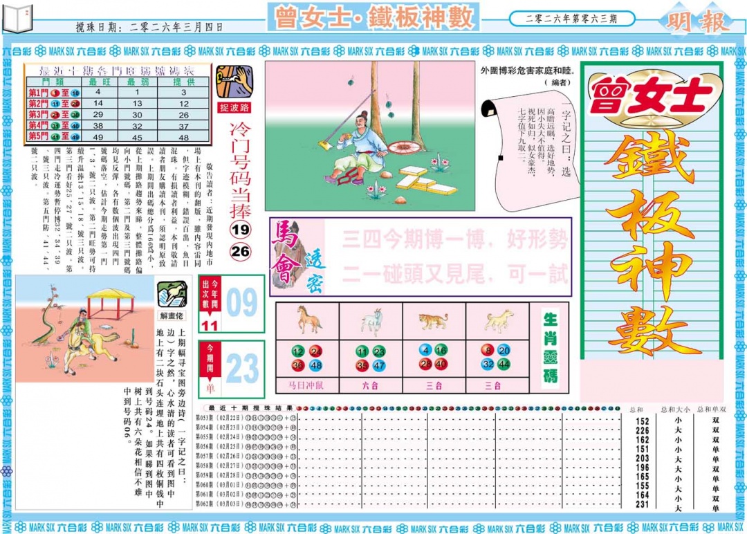 063期曾女士铁板神数A[图]