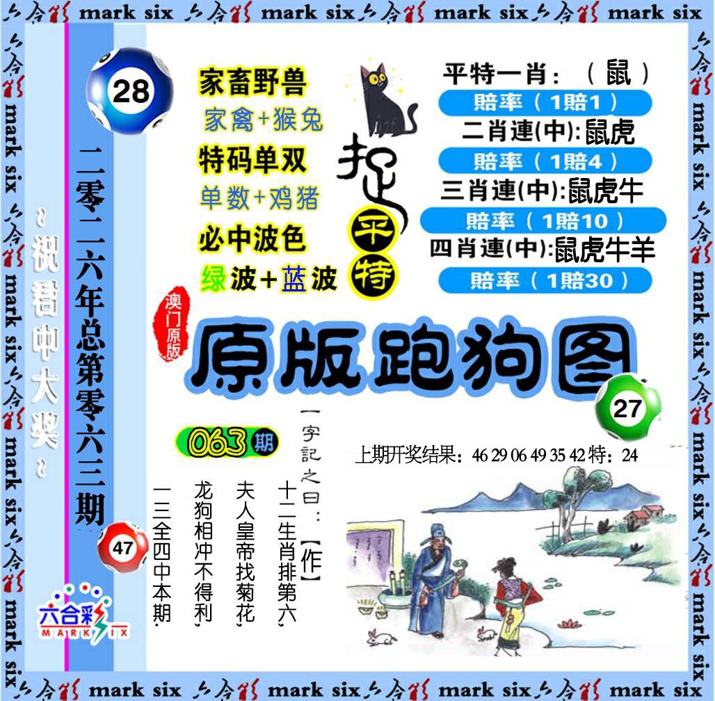 063期原版跑狗图[图]