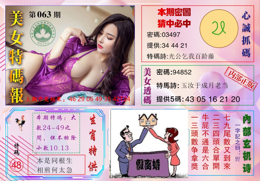 063期美女特码报[图]