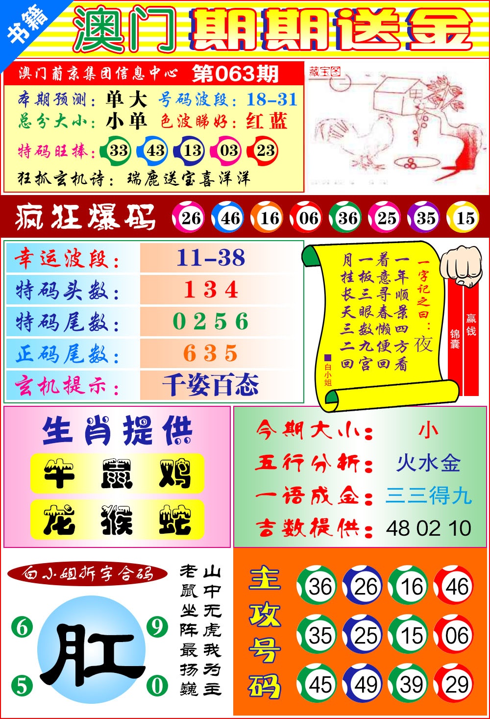 063期澳门期期送金[图]