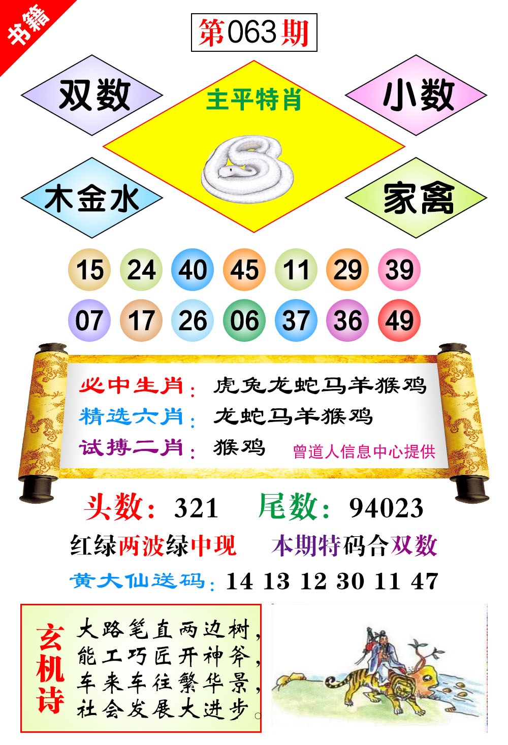 063期澳门济公十八码[图]