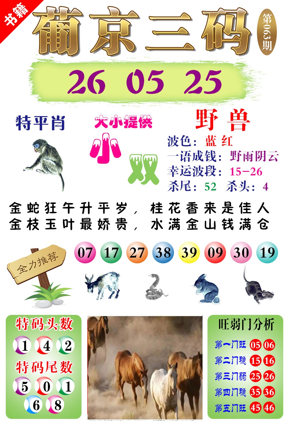 063期澳门葡京三码[图]