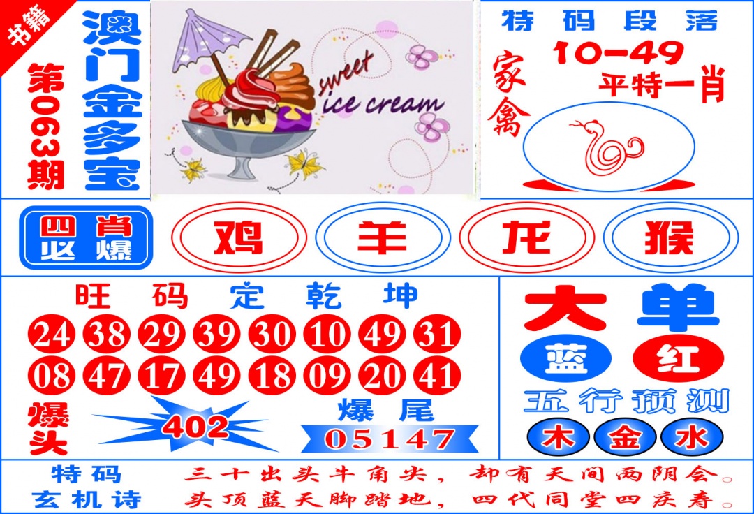 063期澳门金元宝[图]