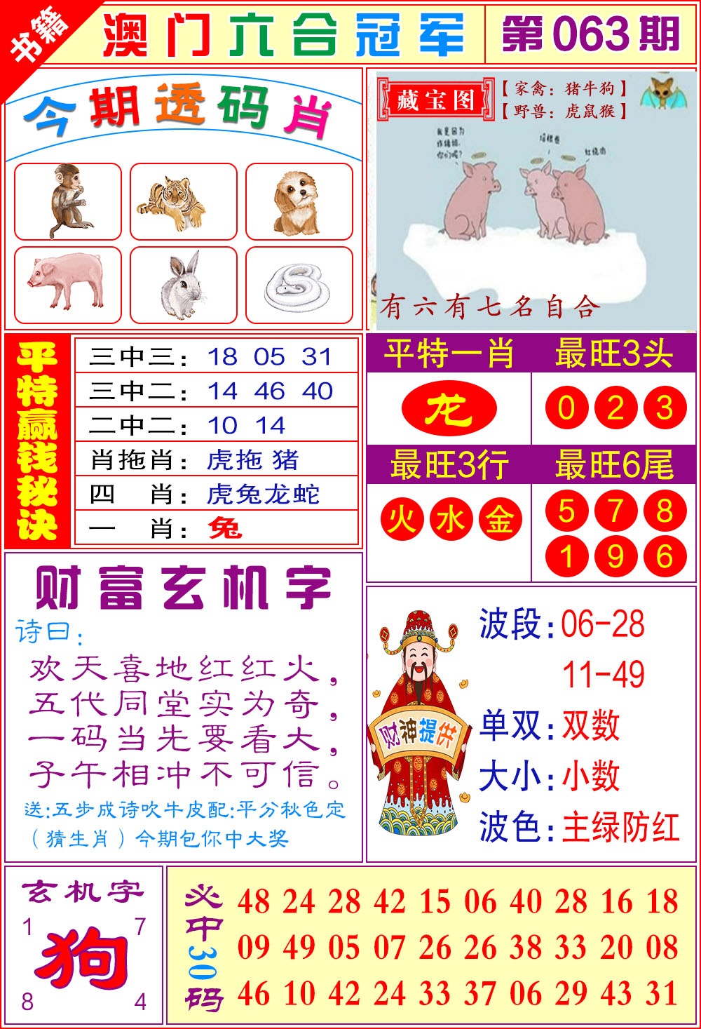 063期澳门六合冠军[图]