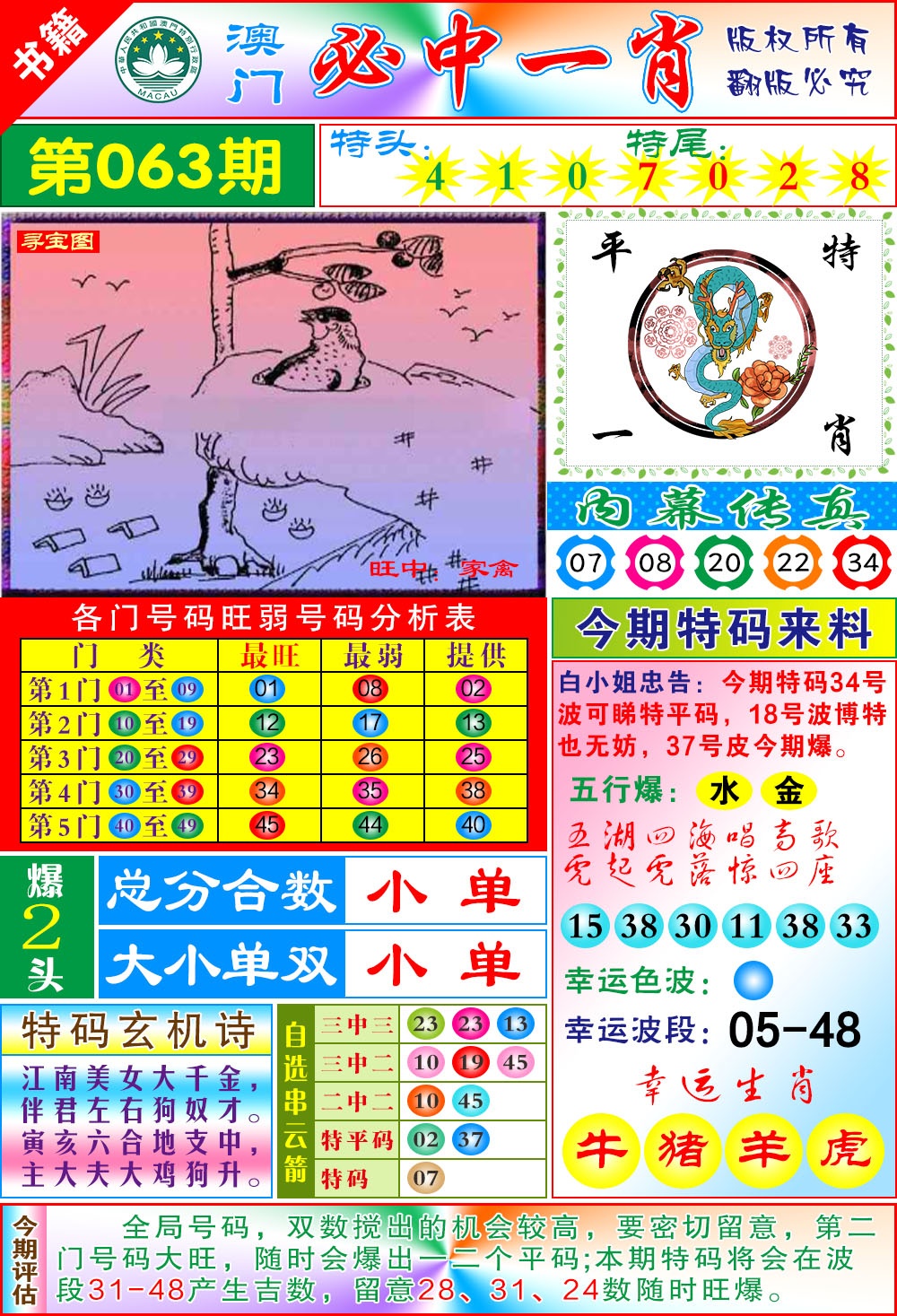 063期澳门玄机一特[图]