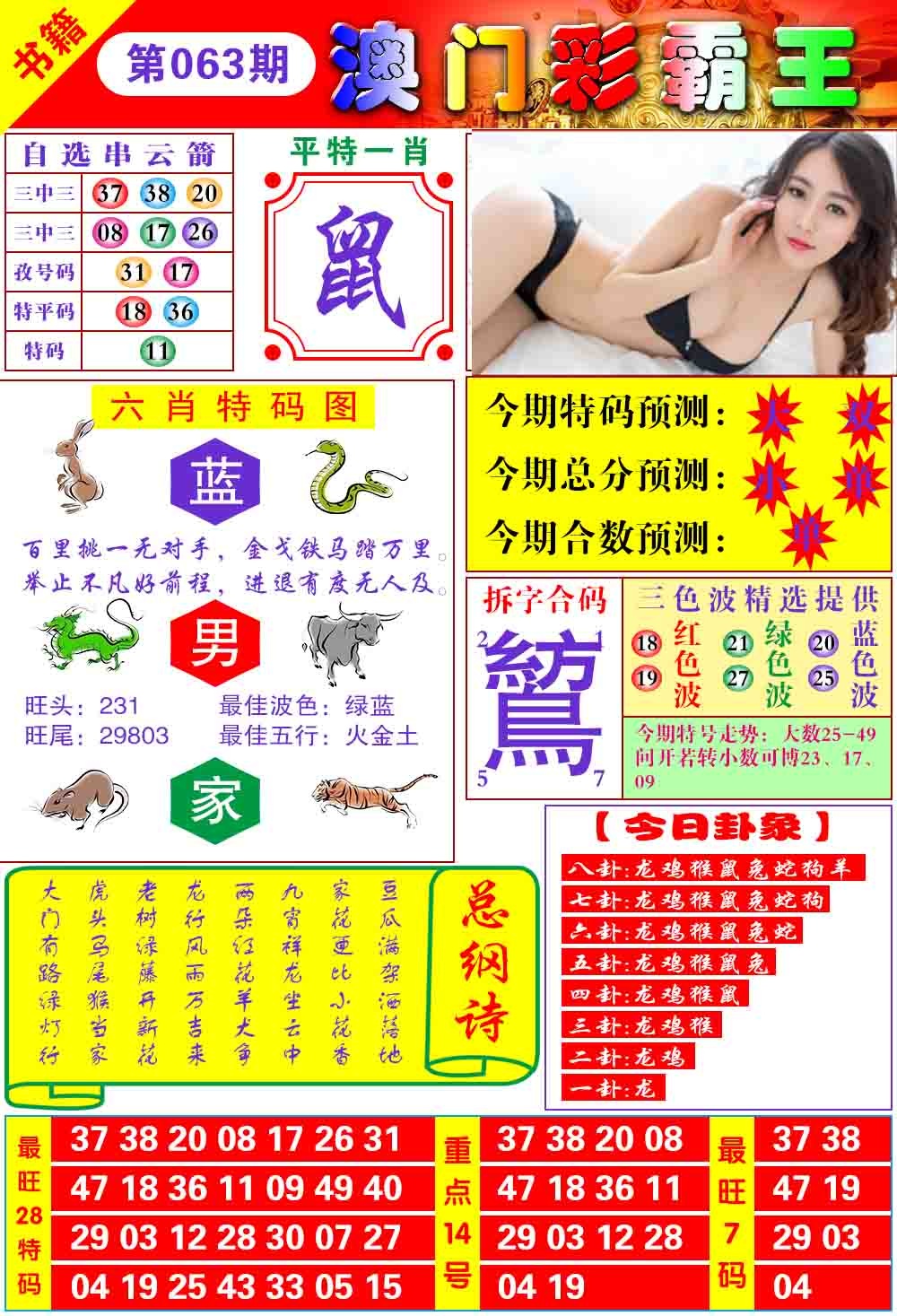 063期澳门彩霸王[图]