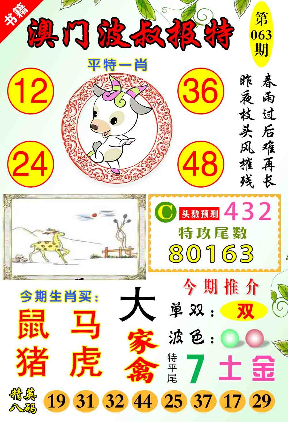 063期澳门波叔报特[图]