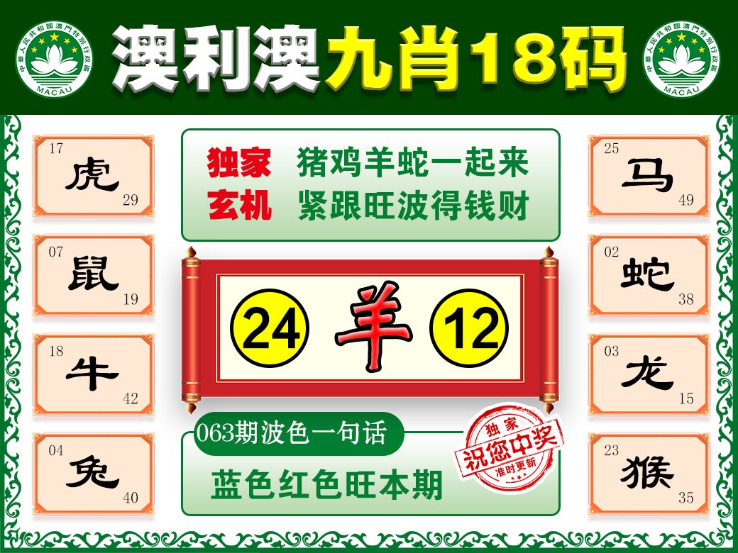 063期澳利澳九肖[图]