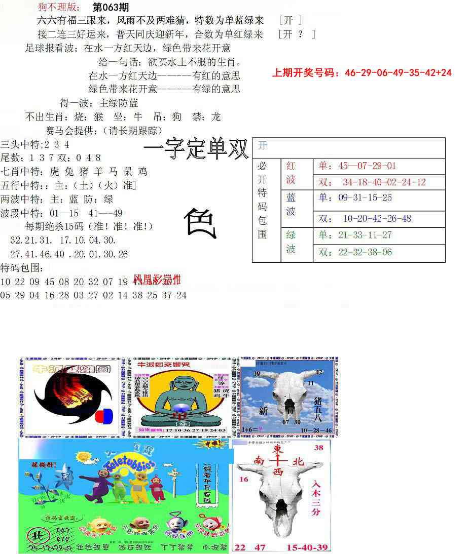 063期狗不理特码报[图]