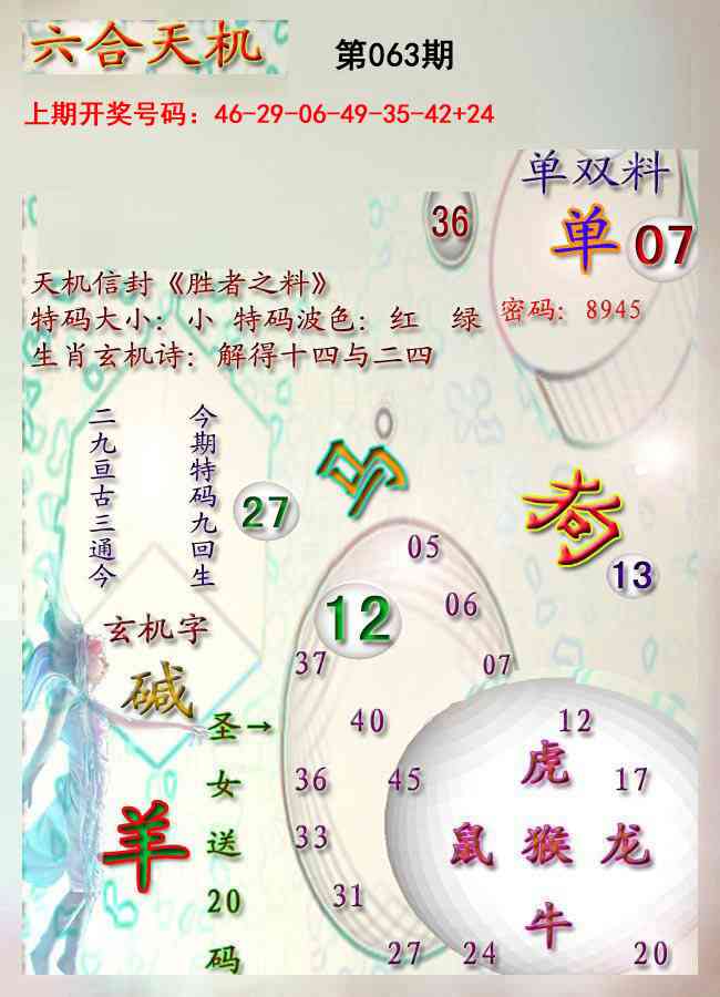063期天机报[图]