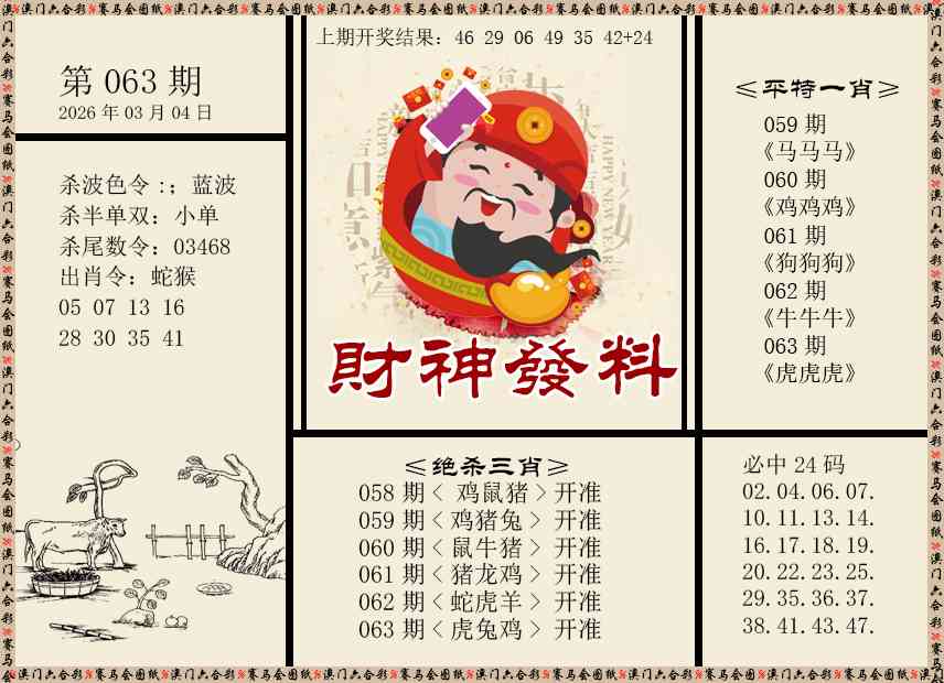 063期财神发料[图]