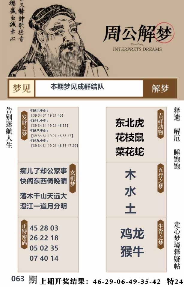 063期周公解梦贴[图]